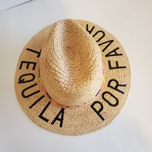 Tequila Por Favor Burlap Beach Hat